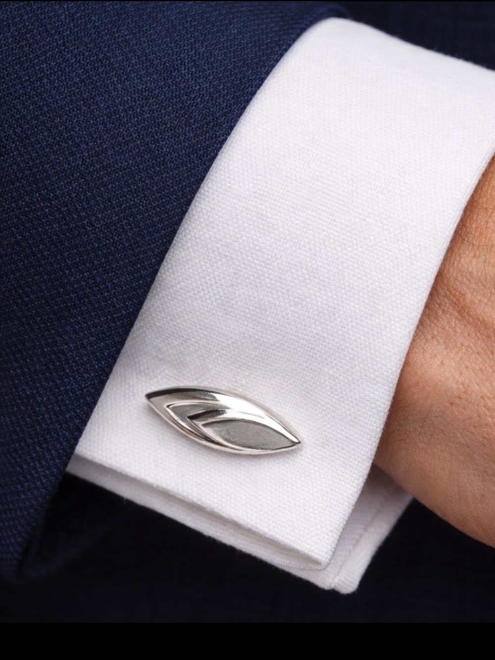 Vintage SWANK Silver Tone Art Deco Geometric Cufflinks Men Formal Wedding Prom